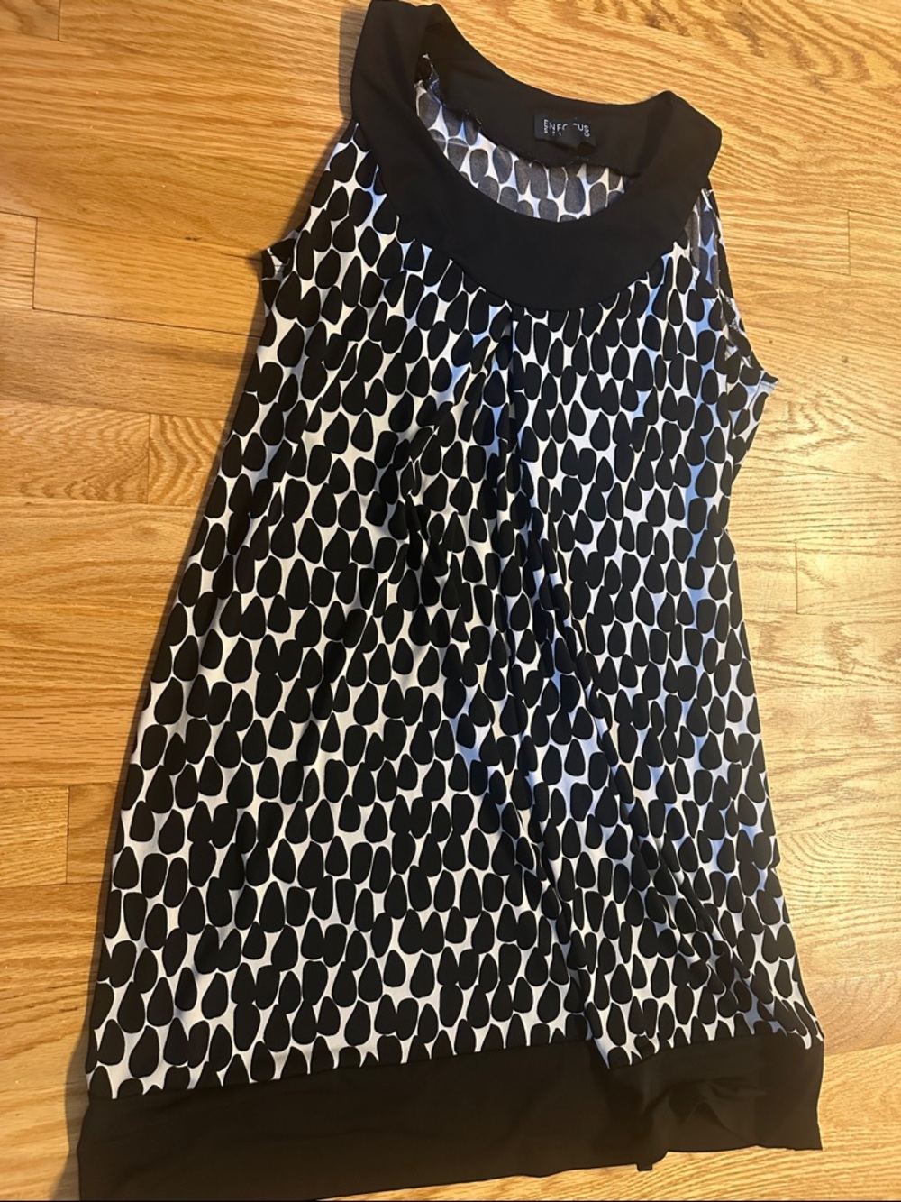 Enfocus Studio Black and White Teardrop Print Dress